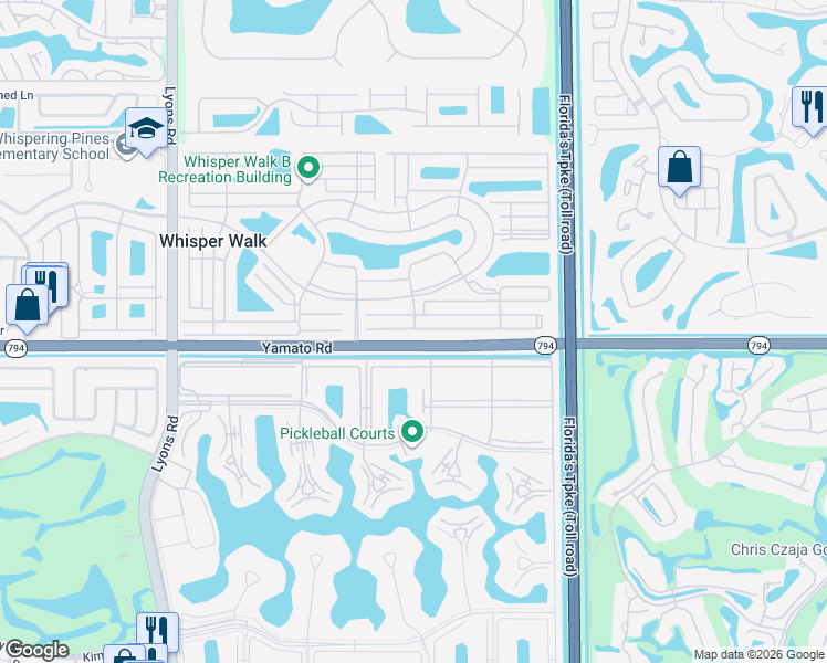 map of restaurants, bars, coffee shops, grocery stores, and more near 8256 Summerbreeze Lane in Boca Raton