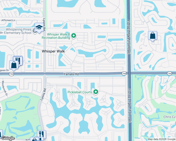 map of restaurants, bars, coffee shops, grocery stores, and more near 8324 Summerbreeze Lane in Boca Raton