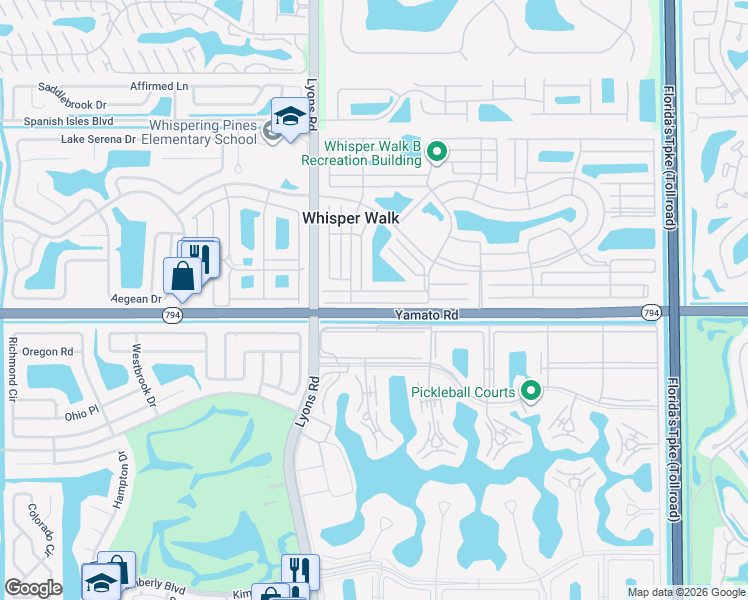 map of restaurants, bars, coffee shops, grocery stores, and more near 8857 Echo Lane in Boca Raton