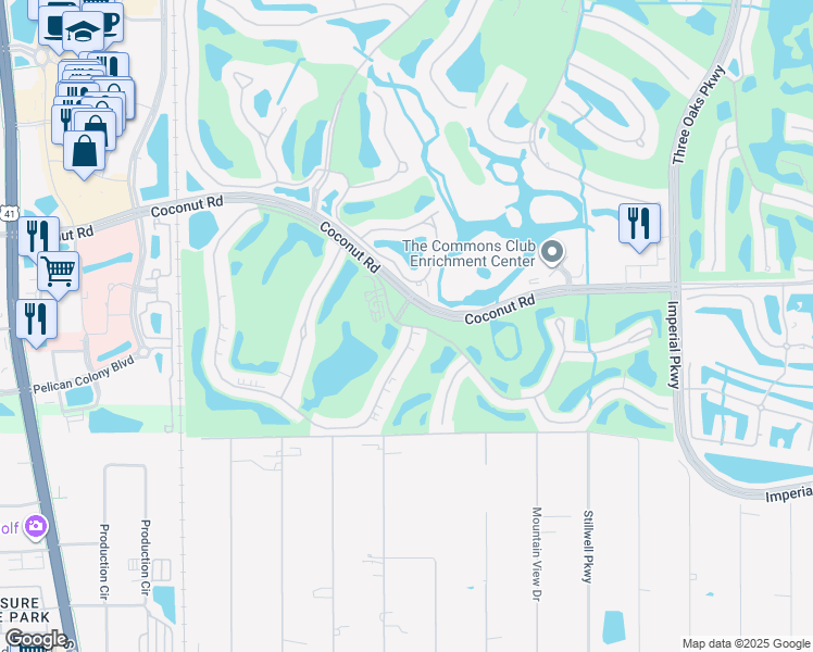 map of restaurants, bars, coffee shops, grocery stores, and more near 9010 Spring Run Boulevard in Bonita Springs