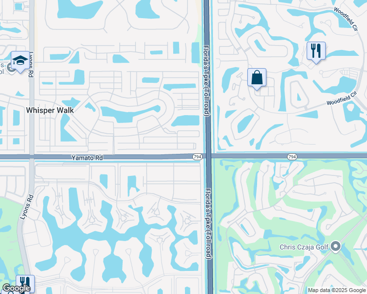 map of restaurants, bars, coffee shops, grocery stores, and more near 8101 Springtree Road in Boca Raton