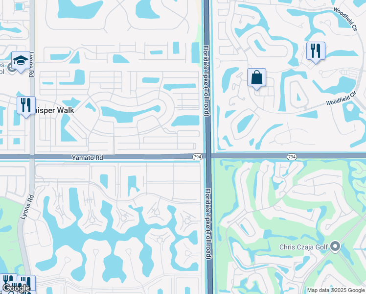map of restaurants, bars, coffee shops, grocery stores, and more near 8101 Springtree Road in Boca Raton