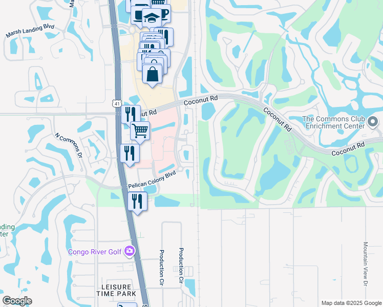 map of restaurants, bars, coffee shops, grocery stores, and more near 23471 Alamanda Drive in Bonita Springs