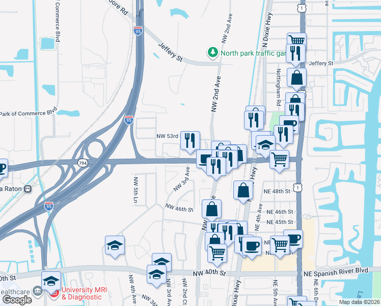 map of restaurants, bars, coffee shops, grocery stores, and more near 400 Club Circle in Boca Raton