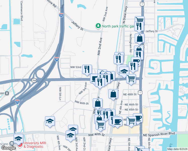 map of restaurants, bars, coffee shops, grocery stores, and more near 400 Club Circle in Boca Raton