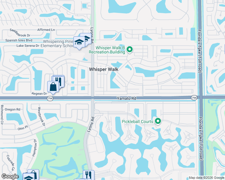 map of restaurants, bars, coffee shops, grocery stores, and more near 8827 Rheims Road in Boca Raton