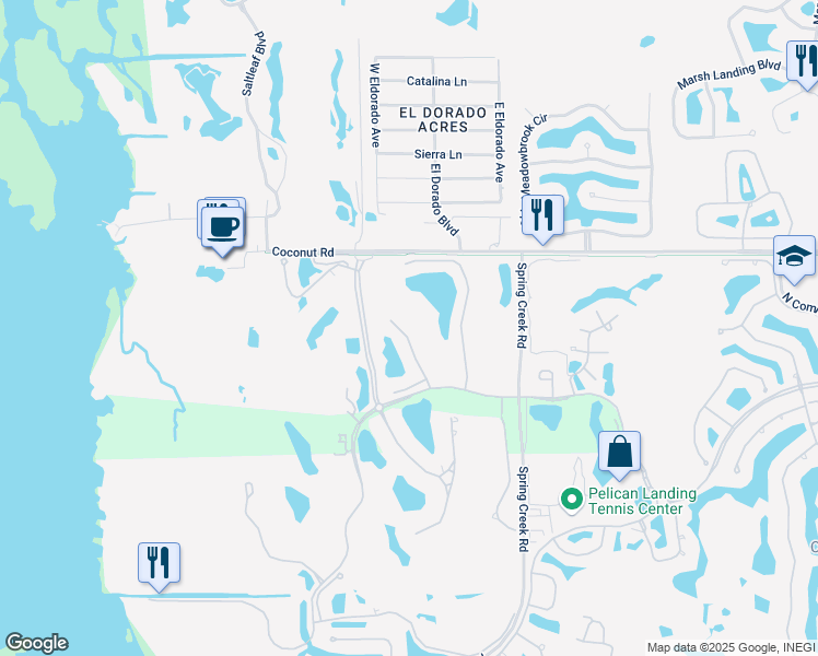 map of restaurants, bars, coffee shops, grocery stores, and more near 23731 Napoli Way in Bonita Springs