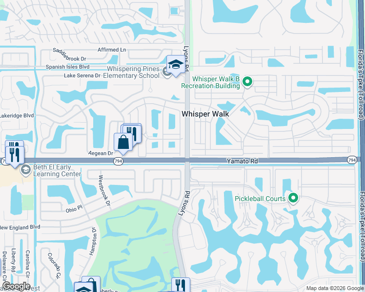 map of restaurants, bars, coffee shops, grocery stores, and more near 9035 Flynn Circle in Boca Raton