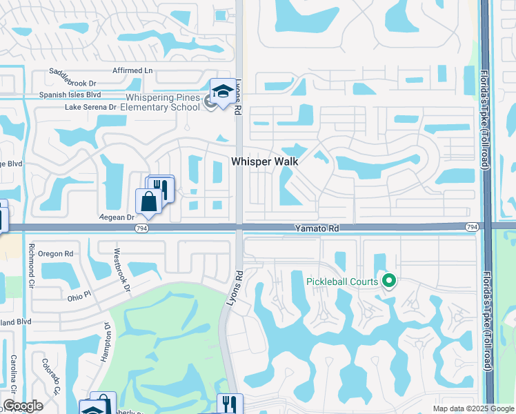 map of restaurants, bars, coffee shops, grocery stores, and more near 8967 Candlewick Drive in Boca Raton
