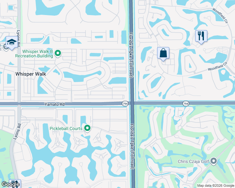 map of restaurants, bars, coffee shops, grocery stores, and more near 8101 Springtree Road in Boca Raton