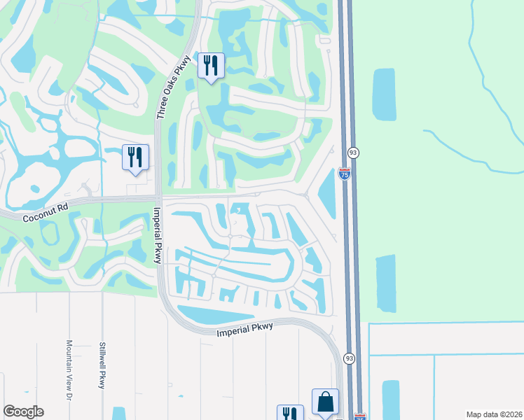 map of restaurants, bars, coffee shops, grocery stores, and more near 23721 Eddystone Road in Bonita Springs
