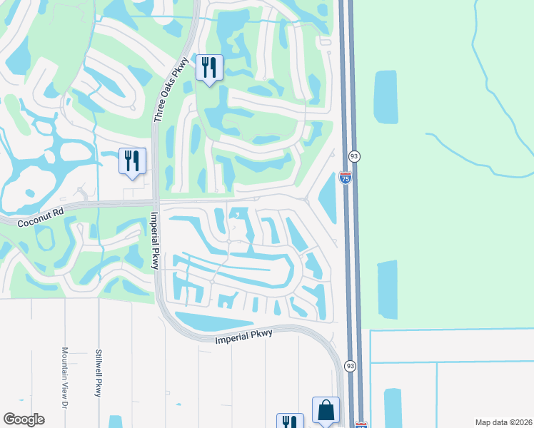 map of restaurants, bars, coffee shops, grocery stores, and more near 23721 Eddystone Road in Bonita Springs