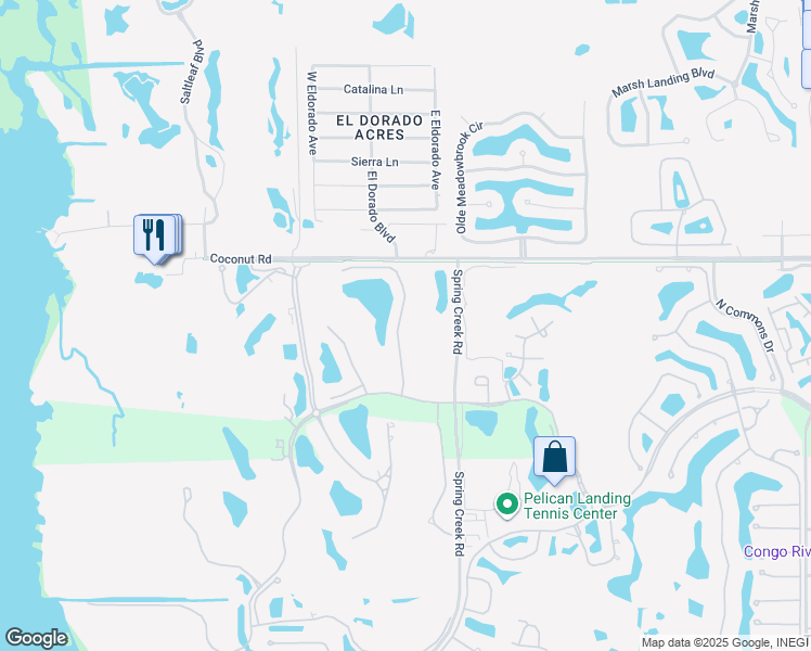 map of restaurants, bars, coffee shops, grocery stores, and more near 23781 Merano Court in Bonita Springs