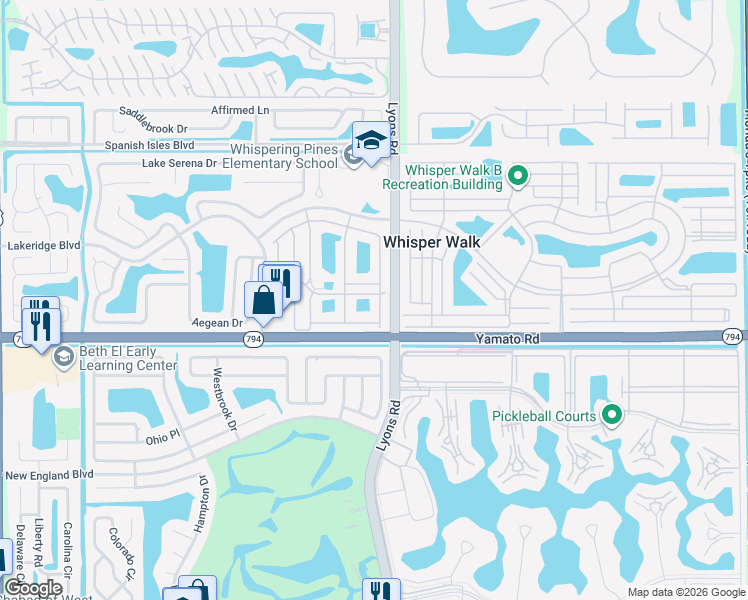 map of restaurants, bars, coffee shops, grocery stores, and more near 9035 Flynn Circle in Boca Raton