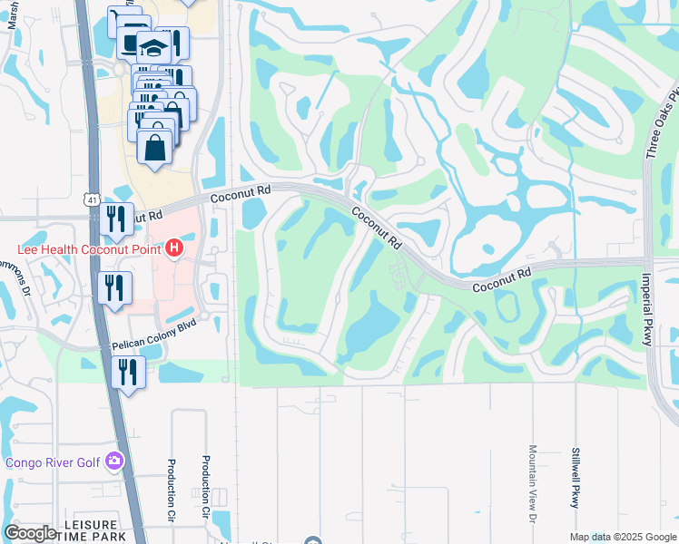 map of restaurants, bars, coffee shops, grocery stores, and more near 23536 Sandy Creek Terrace in Bonita Springs