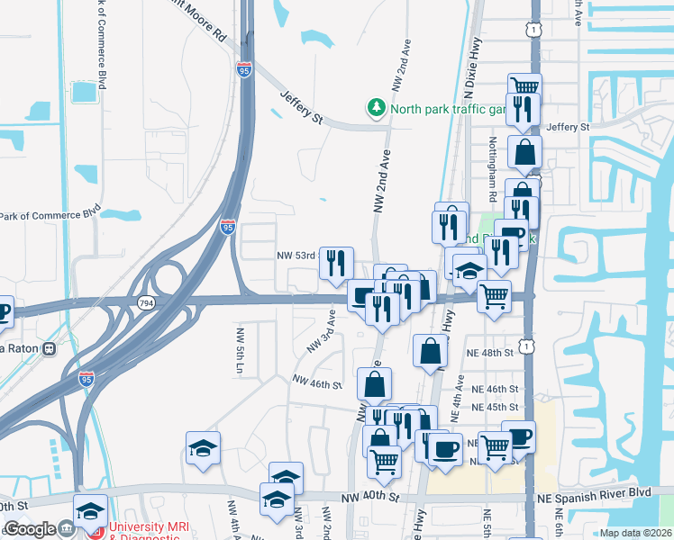 map of restaurants, bars, coffee shops, grocery stores, and more near 400 Club Circle in Boca Raton