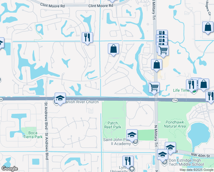 map of restaurants, bars, coffee shops, grocery stores, and more near 5286 Northwest 20th Avenue in Boca Raton