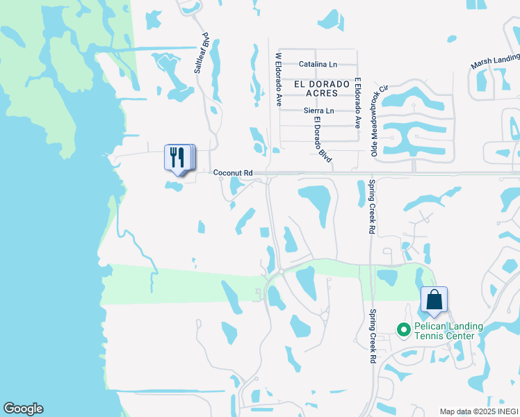 map of restaurants, bars, coffee shops, grocery stores, and more near 23542 Via Veneto in Bonita Springs