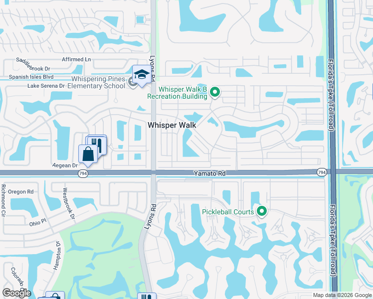 map of restaurants, bars, coffee shops, grocery stores, and more near 8827 Rheims Road in Boca Raton