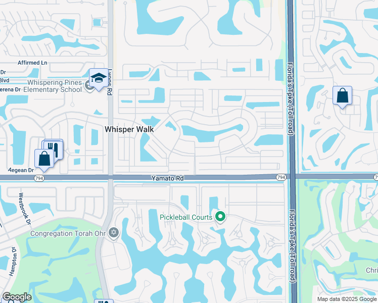 map of restaurants, bars, coffee shops, grocery stores, and more near 8429 Winding Stream Lane in Boca Raton