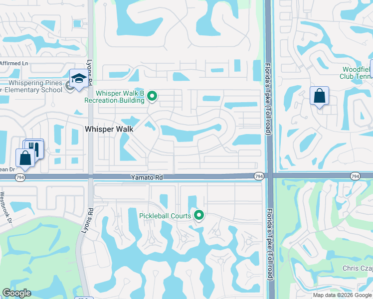 map of restaurants, bars, coffee shops, grocery stores, and more near 8343 Sunmeadow Lane in Boca Raton