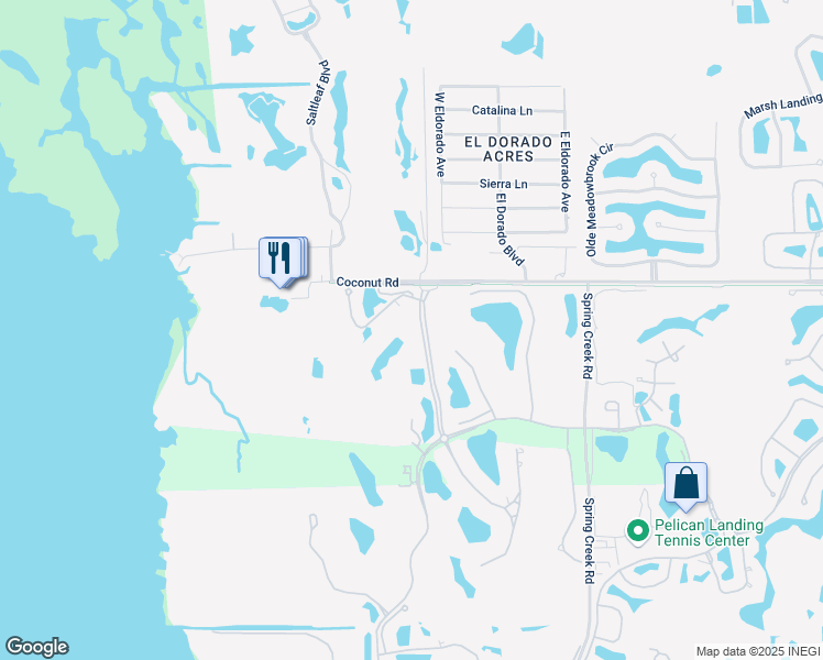 map of restaurants, bars, coffee shops, grocery stores, and more near 116 Via Veneto in Bonita Springs