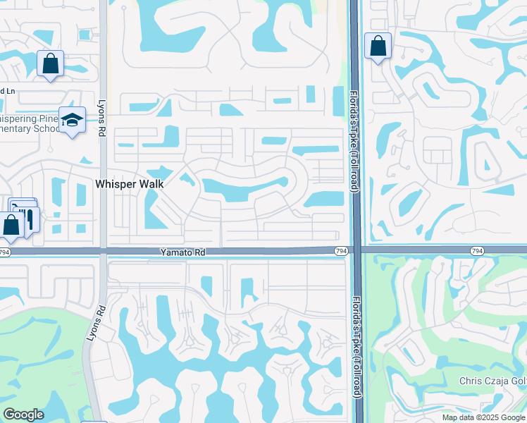 map of restaurants, bars, coffee shops, grocery stores, and more near 8214 Summersong Terrace in Boca Raton