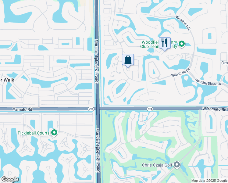 map of restaurants, bars, coffee shops, grocery stores, and more near 5422 Northwest 42nd Avenue in Boca Raton