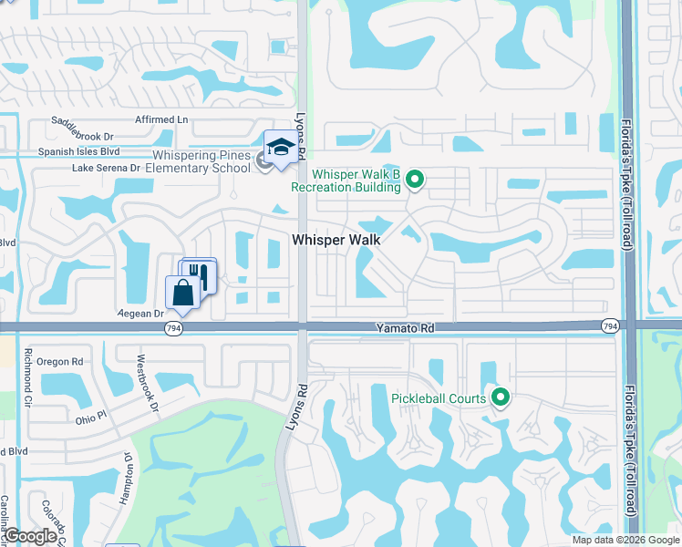 map of restaurants, bars, coffee shops, grocery stores, and more near 18861 Argosy Drive in Boca Raton