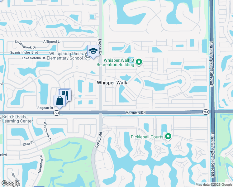 map of restaurants, bars, coffee shops, grocery stores, and more near 18828 Argosy Drive in Boca Raton