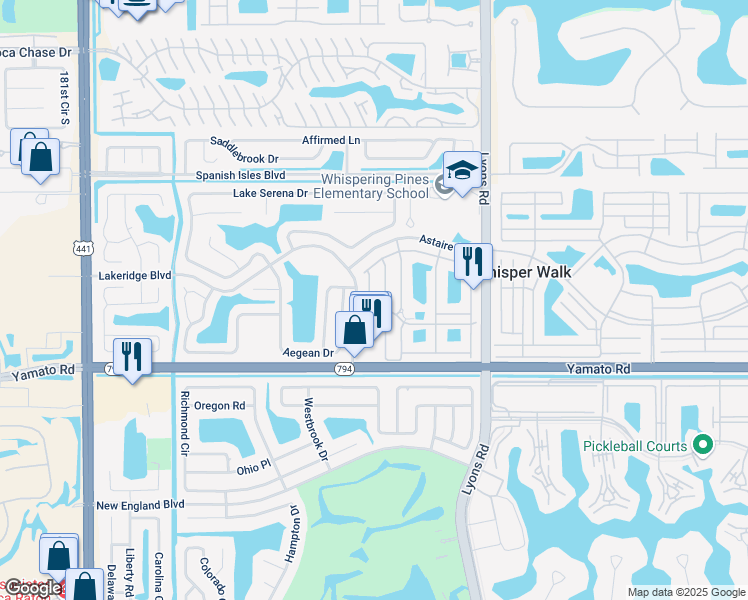 map of restaurants, bars, coffee shops, grocery stores, and more near 18800 Jolson Avenue in Boca Raton