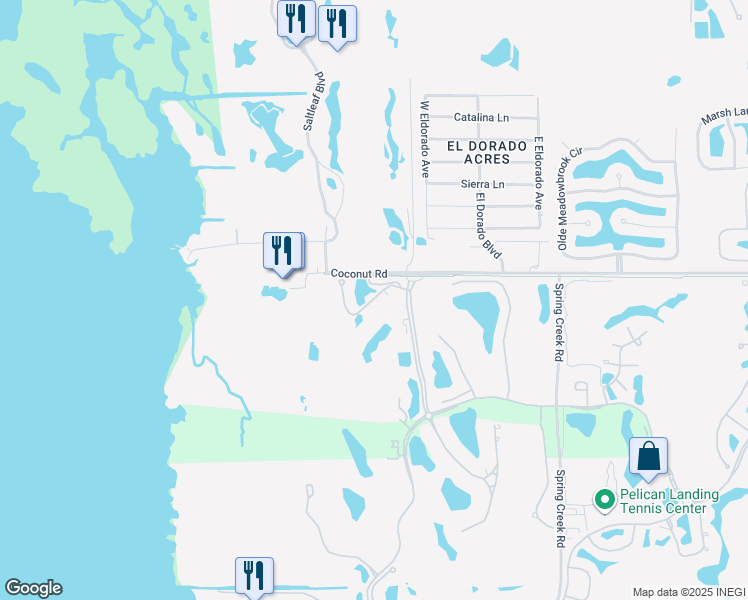 map of restaurants, bars, coffee shops, grocery stores, and more near 4720 Via Del Corso Lane in Bonita Springs