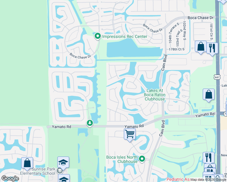 map of restaurants, bars, coffee shops, grocery stores, and more near 18719 Cape Sable Drive in Boca Raton