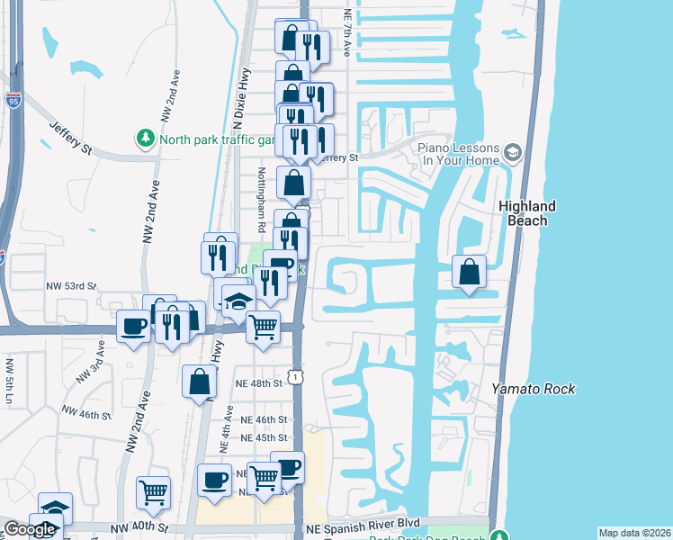 map of restaurants, bars, coffee shops, grocery stores, and more near 663 Boca Marina Court in Boca Raton
