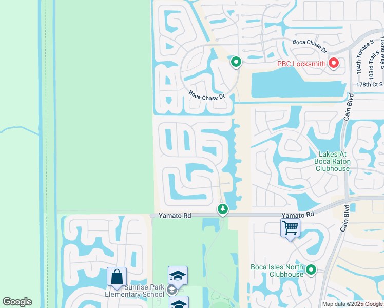 map of restaurants, bars, coffee shops, grocery stores, and more near 18715 Ocean Mist Drive in Boca Raton