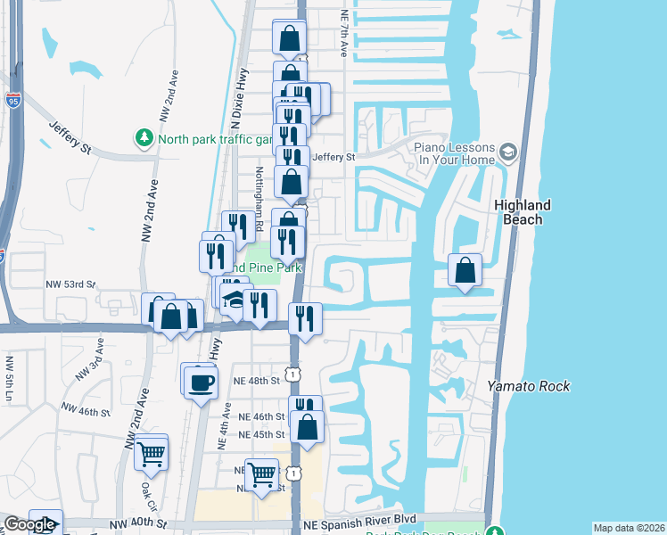 map of restaurants, bars, coffee shops, grocery stores, and more near 663 Boca Marina Court in Boca Raton