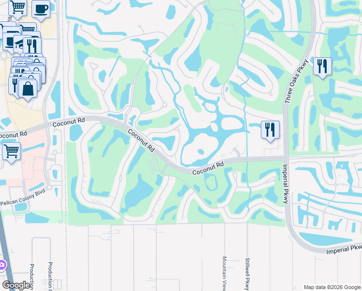 map of restaurants, bars, coffee shops, grocery stores, and more near 9616 Cypress Hammock Circle in Bonita Springs