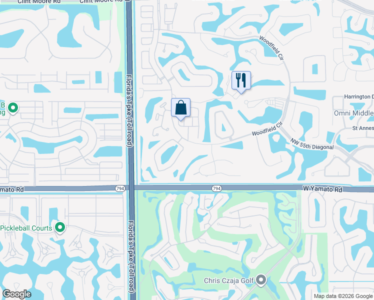 map of restaurants, bars, coffee shops, grocery stores, and more near 5488 Northwest 41st Terrace in Boca Raton