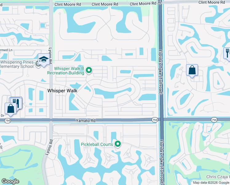map of restaurants, bars, coffee shops, grocery stores, and more near 8343 Sunmeadow Lane in Boca Raton