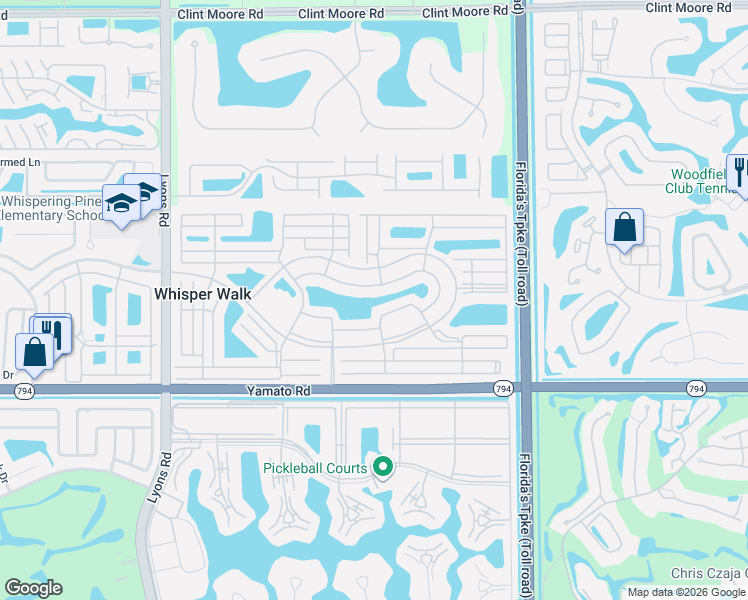 map of restaurants, bars, coffee shops, grocery stores, and more near 8343 Sunmeadow Lane in Boca Raton