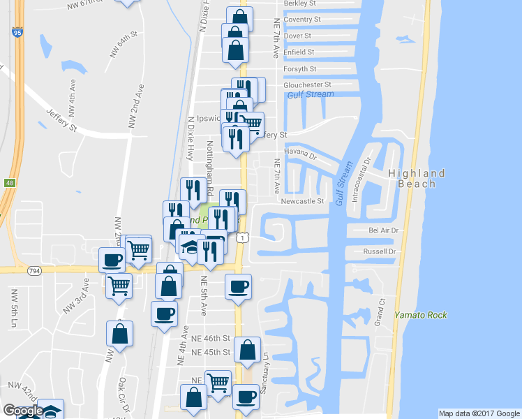 map of restaurants, bars, coffee shops, grocery stores, and more near 5326 Boca Marina Circle North in Boca Raton