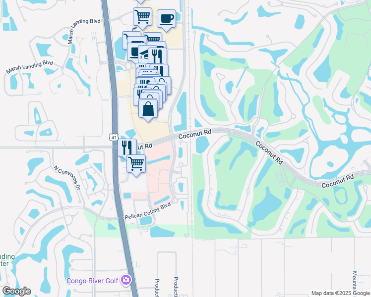 map of restaurants, bars, coffee shops, grocery stores, and more near 23471 Alamanda Drive in Bonita Springs