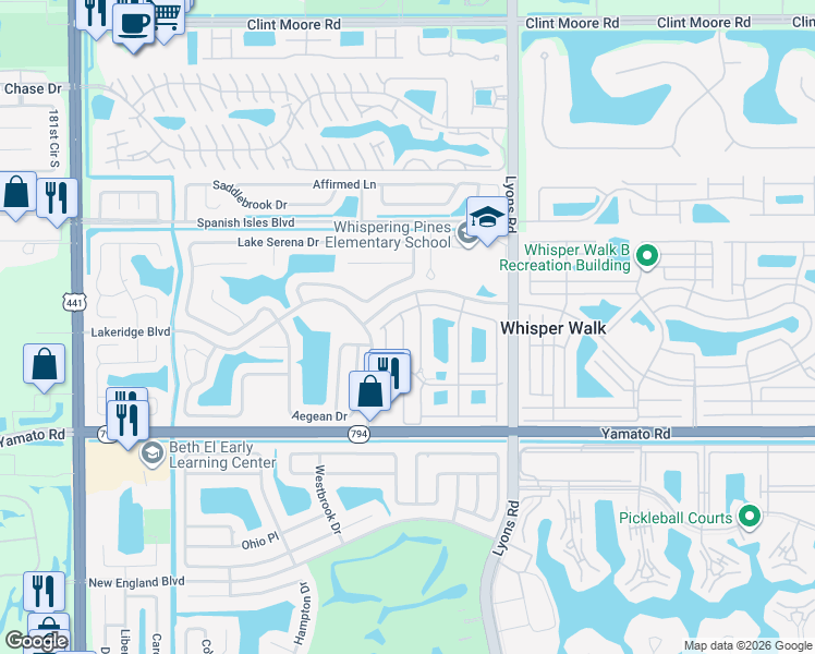 map of restaurants, bars, coffee shops, grocery stores, and more near 9305 Flynn Circle in Boca Raton