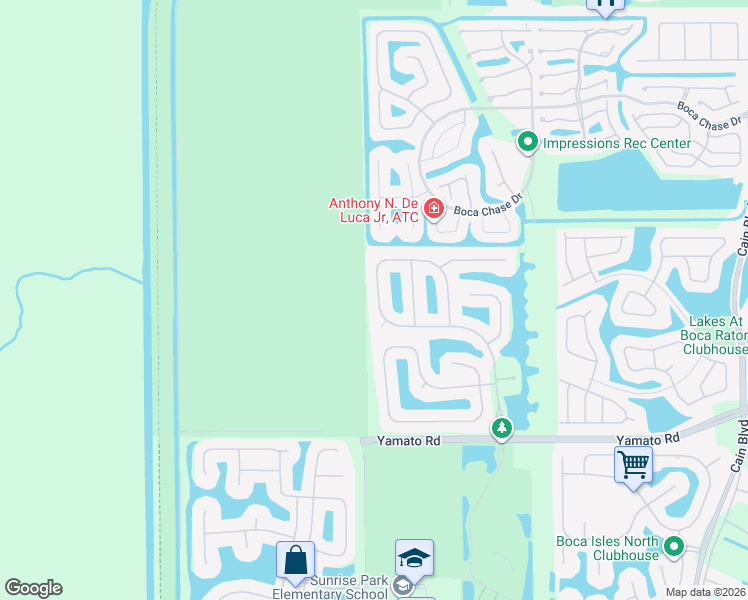 map of restaurants, bars, coffee shops, grocery stores, and more near 18628 Ocean Mist Drive in Boca Raton