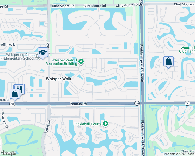 map of restaurants, bars, coffee shops, grocery stores, and more near 8347 Springlake Drive in Boca Raton