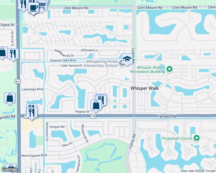 map of restaurants, bars, coffee shops, grocery stores, and more near 9244 Flynn Circle in Boca Raton