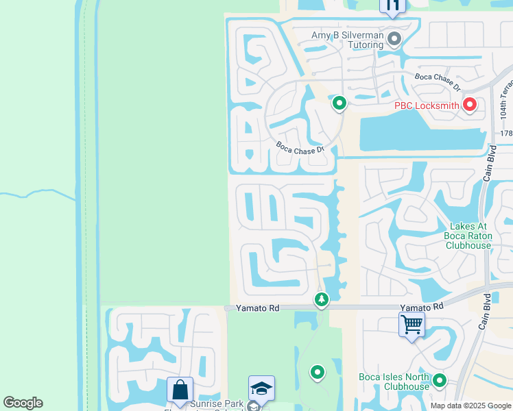 map of restaurants, bars, coffee shops, grocery stores, and more near 18573 Harbor Light Way in Boca Raton