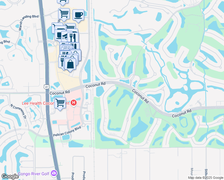 map of restaurants, bars, coffee shops, grocery stores, and more near 9341 Spring Run Boulevard in Bonita Springs