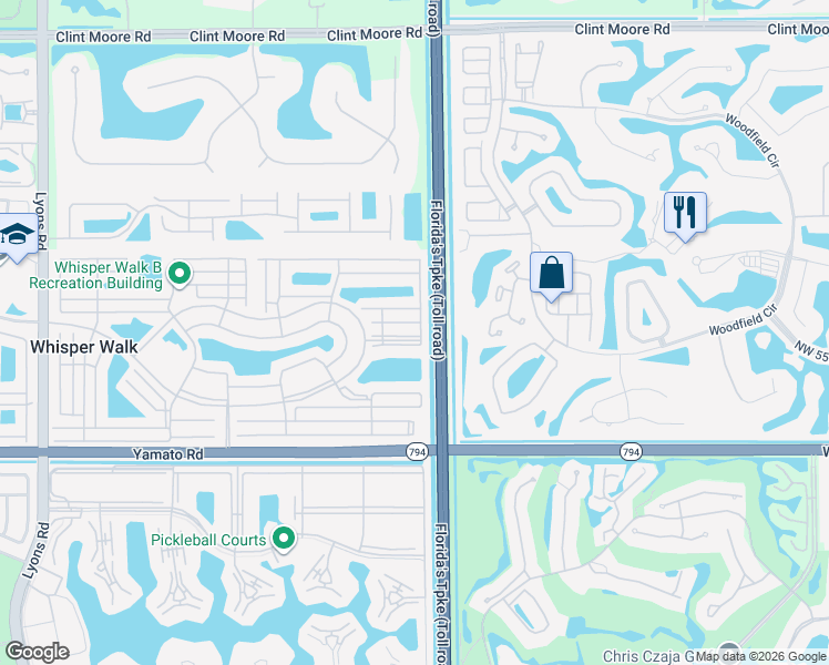map of restaurants, bars, coffee shops, grocery stores, and more near 8043 Greenbrook Road in Boca Raton