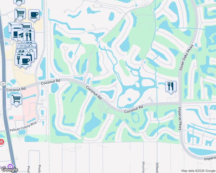 map of restaurants, bars, coffee shops, grocery stores, and more near 9540 Cypress Hammock Circle in Bonita Springs